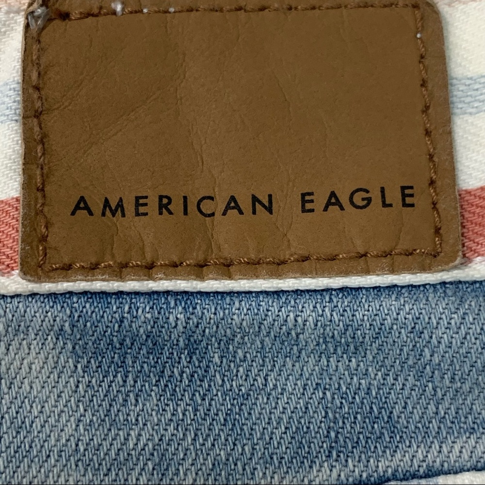 American Eagle Outfitters jean shorts Sz0 light wash Mom Shorts Denim Patriotic - Picture 5 of 7